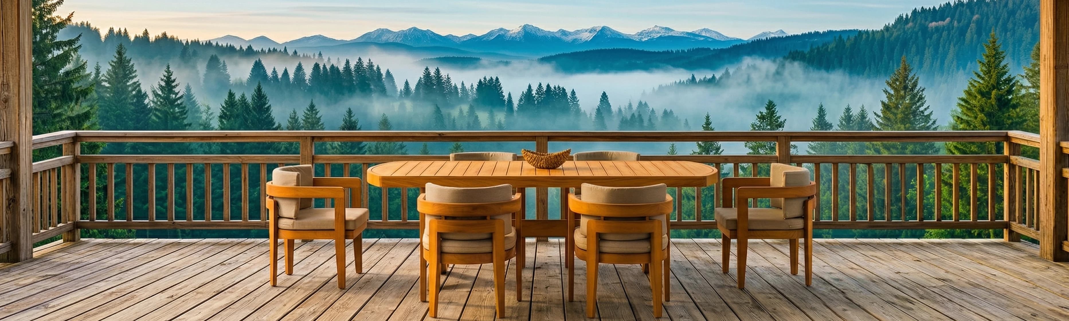 Wooden garden dining set