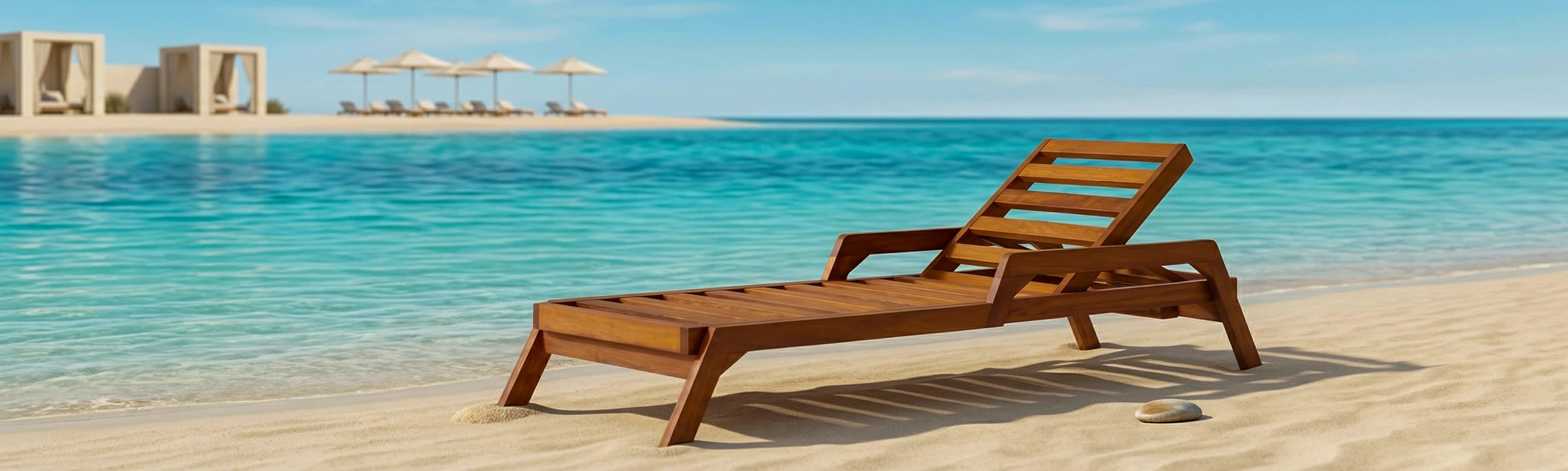 Wooden garden lounger