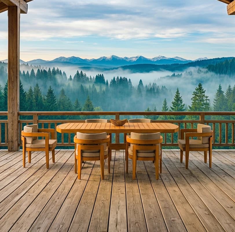 Wooden garden dining set